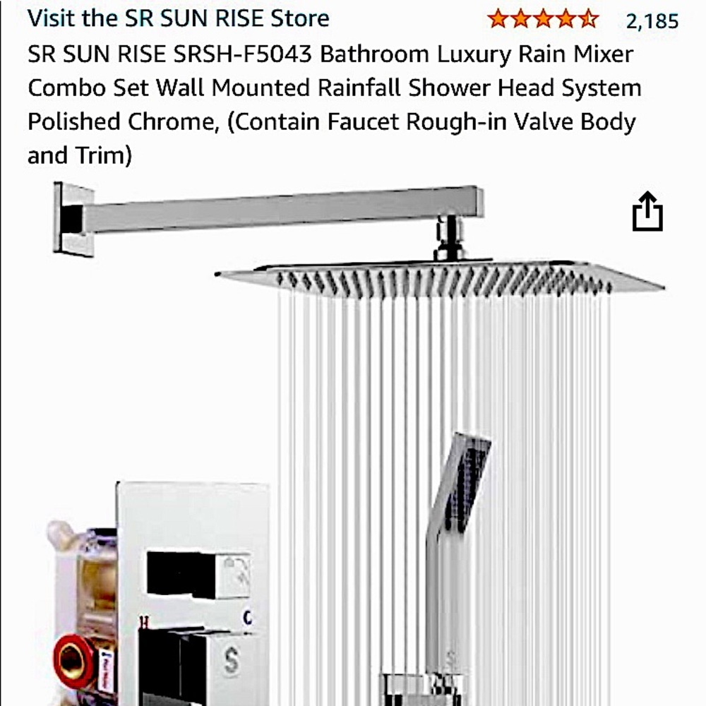 Sunrise polished chrome shower set